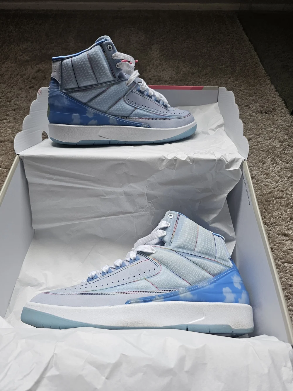 Jordan Kids High-Top Sneakers in Sky Blue and White